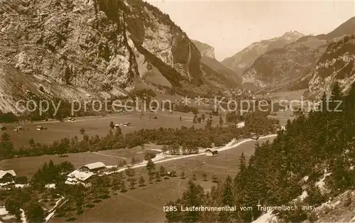 AK / Ansichtskarte Lauterbrunnental Blick vom Truemmelbach Lauterbrunnental