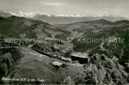 AK / Ansichtskarte Hoernli Kulm_1136m_ZH Fliegeraufnahme mit Berggasthaus Hoernli Kulm 