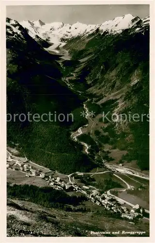 AK / Ansichtskarte Pontresina mit Roseggruppe Pontresina