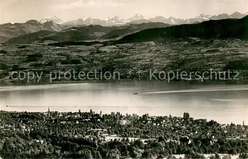 AK / Ansichtskarte Maennedorf_ZH Panorama mit Alpen 