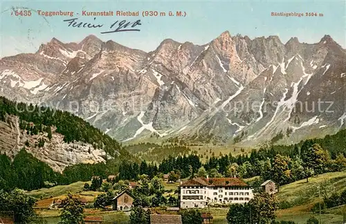 AK / Ansichtskarte Toggenburg_SG Kuranstalt Rietbad mit Saentis 