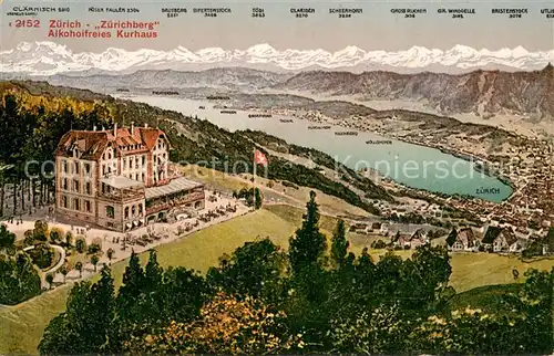 AK / Ansichtskarte Zuerich_ZH Alkoholfreies Kulturhaus Zuerichberg Panorama Zuerich_ZH