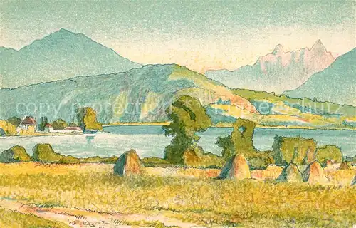 AK / Ansichtskarte Zuerichsee_ZH Am Obersee Kuenstlerkarte Zuerichsee ZH