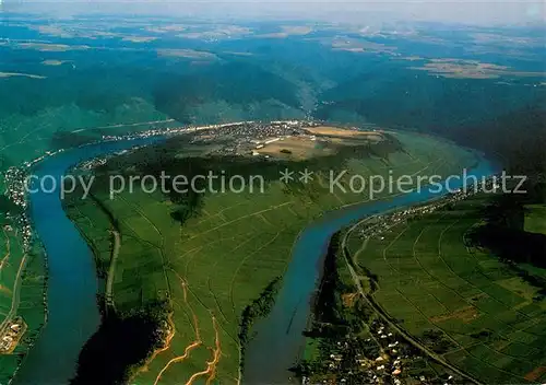 AK / Ansichtskarte Zell_Mosel Moselschleife mit Marienburg Fliegeraufnahme Zell_Mosel