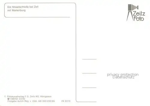 AK / Ansichtskarte Zell_Mosel Moselschleife mit Marienburg Fliegeraufnahme Zell_Mosel