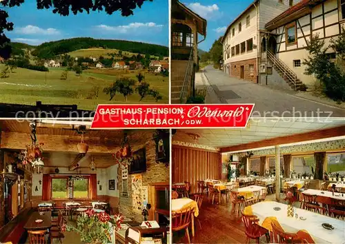 AK / Ansichtskarte Scharbach Gasthaus Pension Zum Odenwald Gastraeume Panorama Scharbach