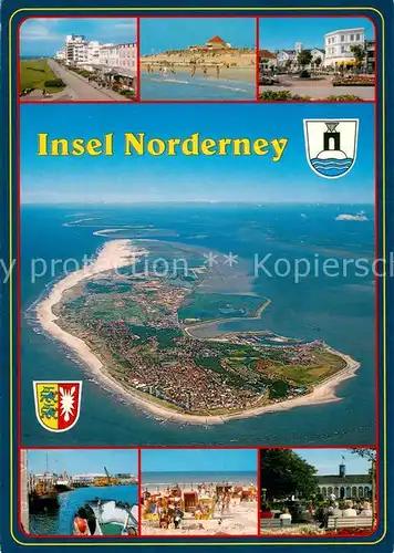 AK / Ansichtskarte Norderney_Nordseebad Fliegeraufnahme Promenade Strandpartien Hafen Park Norderney_Nordseebad