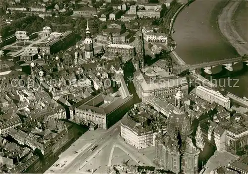 AK / Ansichtskarte Dresden Neumarkt Fliegeraufnahme Dresden