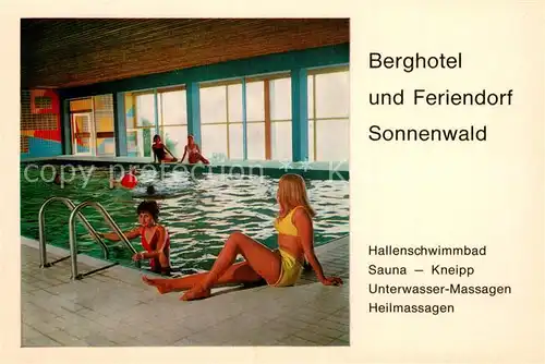 AK / Ansichtskarte Sonnenwald_Schoefweg Berghotel und Feriendorf Sonnenwald Hallenbad 