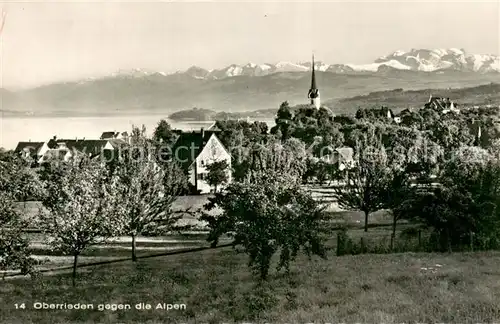 AK / Ansichtskarte Oberrieden_ZH Panorama mit Alpen Oberrieden ZH