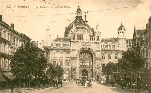AK / Ansichtskarte Antwerpen_Anvers De Keijserlei en Centraal Statie Antwerpen Anvers