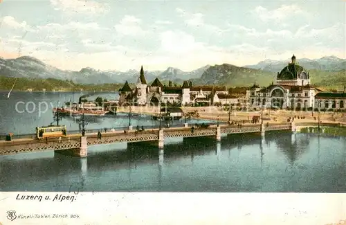 AK / Ansichtskarte Luzern__LU Panorama Bahnhof 