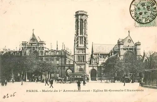 AK / Ansichtskarte Paris_75 Mairie du 1er Arrondissement Eglise St Germain l Auxerrois 