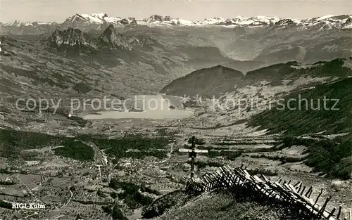 AK / Ansichtskarte Rigi_Kulm mit Blick auf Goldau Lauerzersee Kl und Gr Mythen Glaernisch Rigi_Kulm