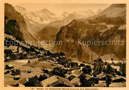 AK / Ansichtskarte Wengen__BE und Staubachfall 