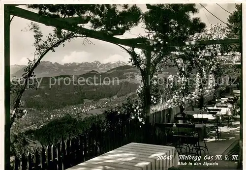 AK / Ansichtskarte Meldegg_Walzenhausen_AR Blick in den Alpstein Terrasse Meldegg_Walzenhausen_AR