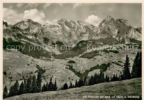 AK / Ansichtskarte Alp_Sellamatt mit Saentis und Schafberg Alp_Sellamatt