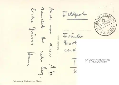 AK / Ansichtskarte Wallensee_Walensee_SG mit Churfirsten Feldpost 