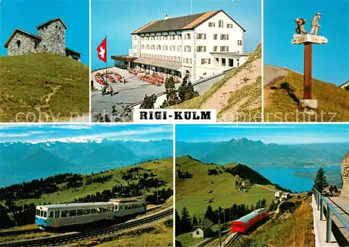 AK / Ansichtskarte Rigi_Kulm Hotel Rigi Kulm mit Berner Alpen und Pilatus Rigi_Kulm