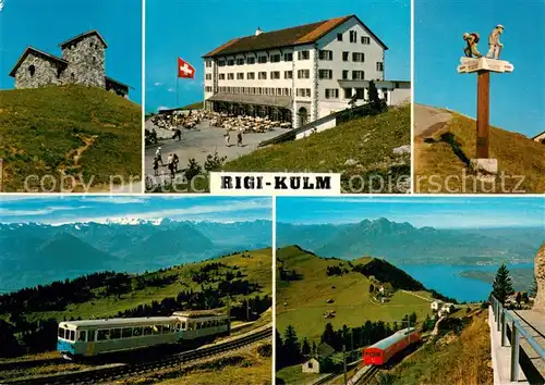 AK / Ansichtskarte Rigi_Kulm Hotel Rigi Kulm mit Berner Alpen und Pilatus Rigi_Kulm