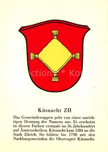 AK / Ansichtskarte Kuesnacht Gemeindewappen Kuesnacht