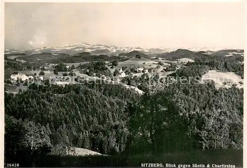 AK / Ansichtskarte Sitzberg_ZH mit Saentis und Churfirsten 