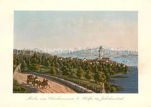 AK / Ansichtskarte Meilen_ZH Blick vom Chorherrenrain Kuenstlerkarte 