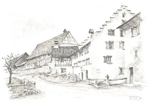 AK / Ansichtskarte Otelfingen_ZH Dorfmotiv Zeichnung 