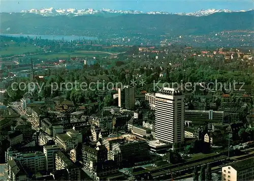 AK / Ansichtskarte Oerlikon_ZH Fliegeraufnahme mit Hotel International See und Alpen Oerlikon ZH