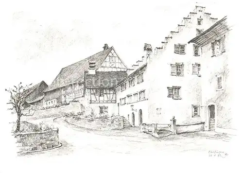 AK / Ansichtskarte Otelfingen_ZH Ortsmotiv Zeichnung 