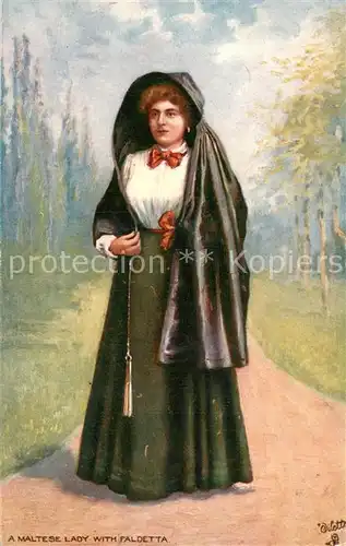 AK / Ansichtskarte Verlag_Tucks_Oilette_Nr. Nr.7090 A Maltese Lady With Faldetta 