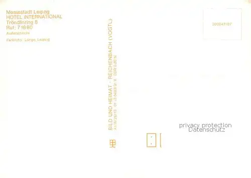 AK / Ansichtskarte Leipzig Hotel International Aussenansicht Leipzig