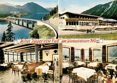 AK / Ansichtskarte Sylvensteinsee_Lenggries Hotel Jaeger von Fall am See Bruecke  Sylvensteinsee_Lenggries