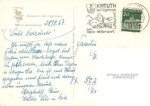 AK / Ansichtskarte Sylvensteinsee_Lenggries Hotel Jaeger von Fall am See Bruecke  Sylvensteinsee_Lenggries