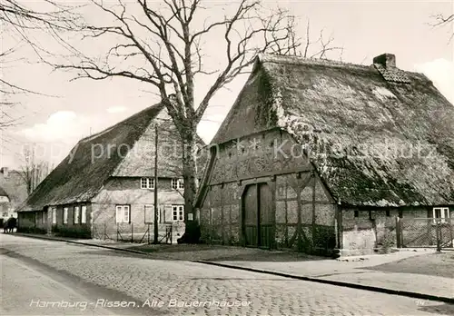 AK / Ansichtskarte Rissen_Hamburg Alte Bauernhaeuser Reetdaecher 