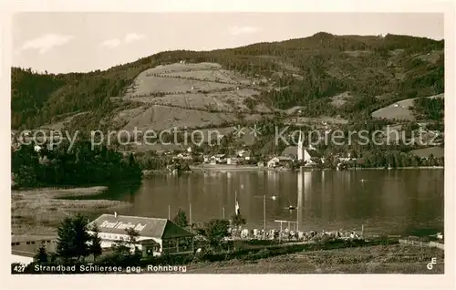 AK / Ansichtskarte Schliersee Strandbad Schliersee geg. Rohnberg Schliersee