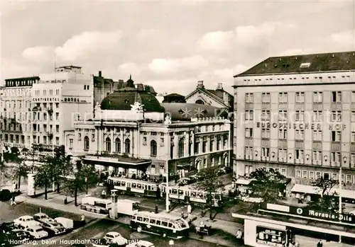 AK / Ansichtskarte Hamburg Beim Hauptbahnhof Ankunftsseite Strassenbahn Hamburg