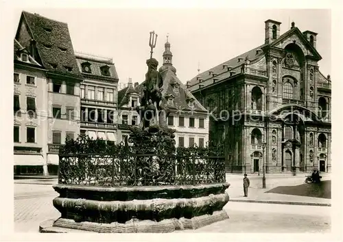 AK / Ansichtskarte Bamberg Neptunsbrunnen am Gruenmarkt Gabelmann S. MArtin Bamberg