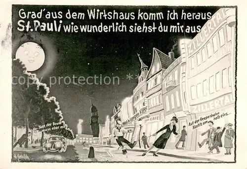 AK / Ansichtskarte St_Pauli_Hamburg Witz Karte Nachtleben 