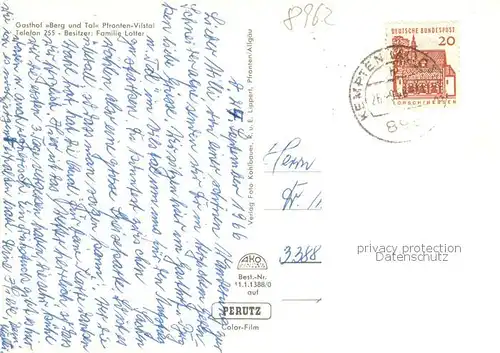 AK / Ansichtskarte Pfronten Gasthof Berg und Tal im Vilstal Landschaftspanorama Alpen Pfronten