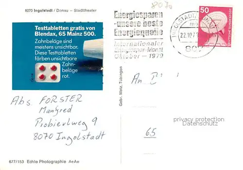 AK / Ansichtskarte Ingolstadt_Donau Stadttheater Ingolstadt_Donau