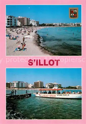 AK / Ansichtskarte S_Illot_Mallorca Strand Hotels Bootsanleger Fahrgastschiff 