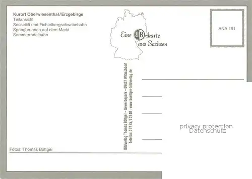 AK / Ansichtskarte Oberwiesenthal_Erzgebirge Panorama Kurort Fichtelberg Schwebebahn Springbrunnen Markt Sommerrodelbahn Oberwiesenthal Erzgebirge