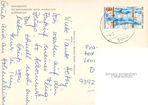 AK / Ansichtskarte Hannover Bahnhofstrasse Fussgaenger Hannover