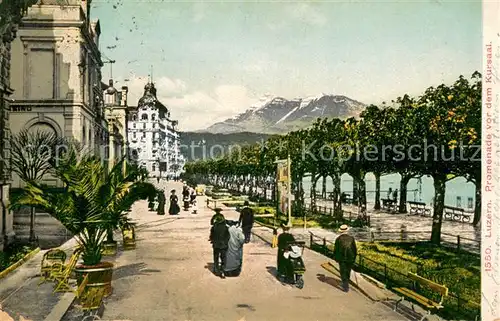 AK / Ansichtskarte Luzern__LU Promenade vor dem Kursaal 