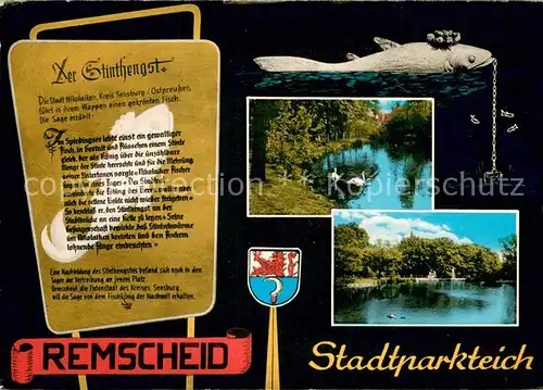 AK / Ansichtskarte Remscheid Stadtparkteich Remscheid