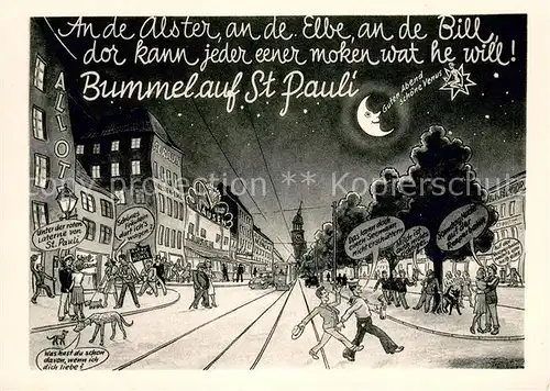 AK / Ansichtskarte St_Pauli_Hamburg Nachtleben Bummellauf Lustige Karte 