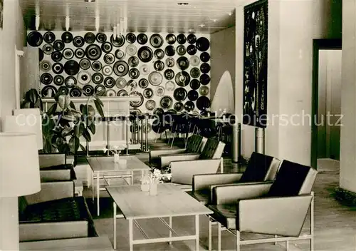 AK / Ansichtskarte Sassnitz_Ostseebad_Ruegen Mitropa Ruegen Hotel Hotelhalle Sassnitz_Ostseebad_Ruegen