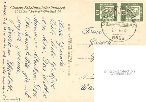 AK / Ansichtskarte Bad_Berneck Siemens Erholungsheim Berneck Bad_Berneck