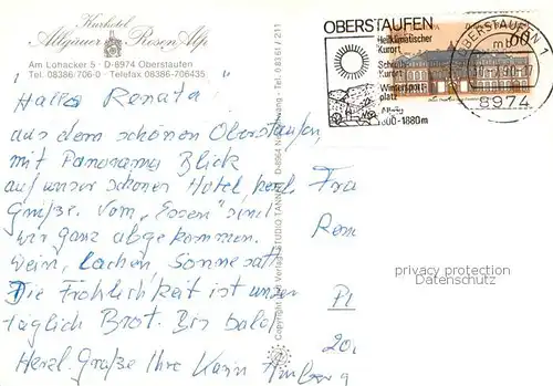 AK / Ansichtskarte Oberstaufen Kurhotel Allgaeuer Rosen Alp Pool Partie Oberstaufen